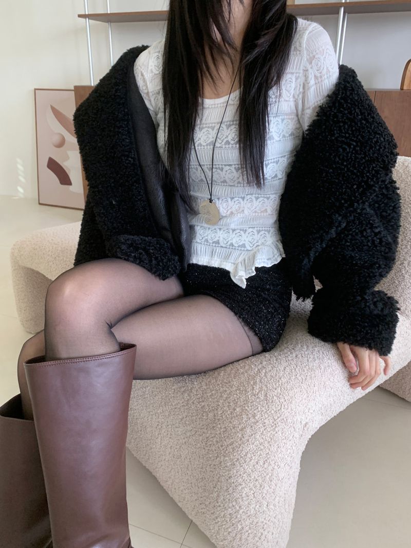 Teddy Hug Fuzzy High Neck Fur Jacket