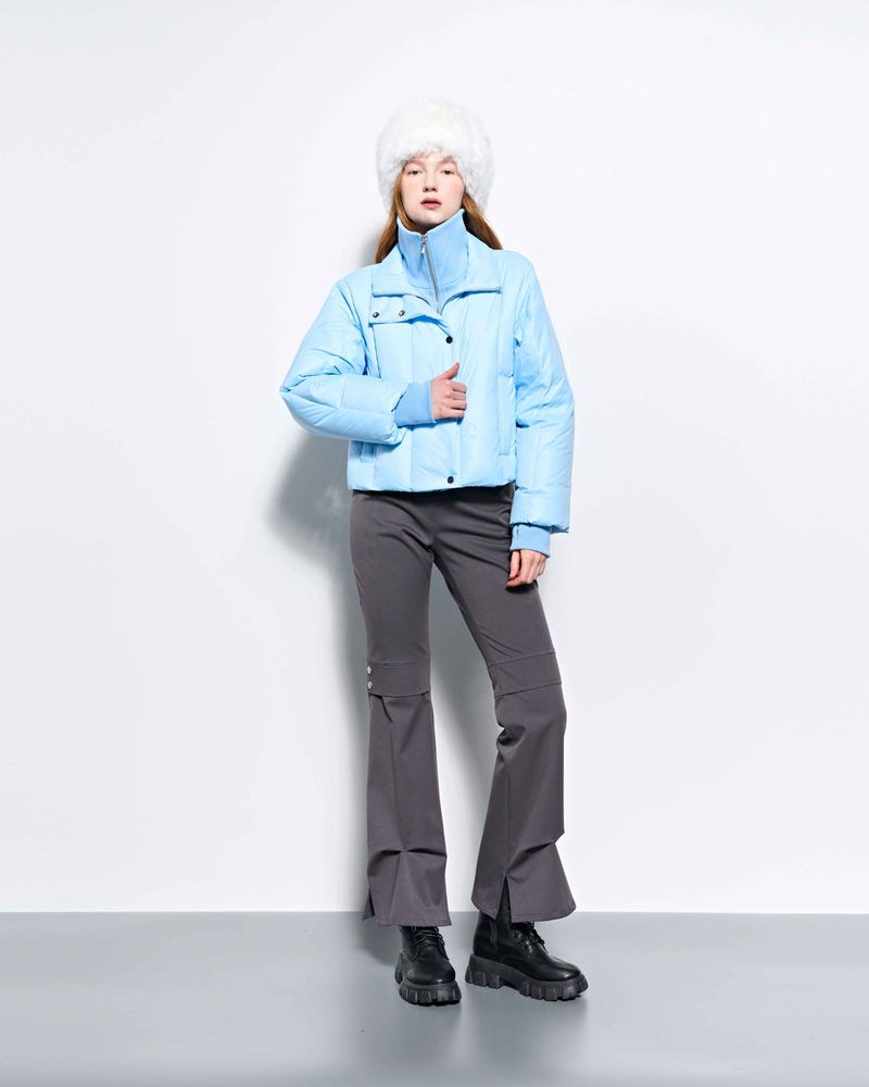 Rib Neck Goose Down Jacket _ Sky Blue