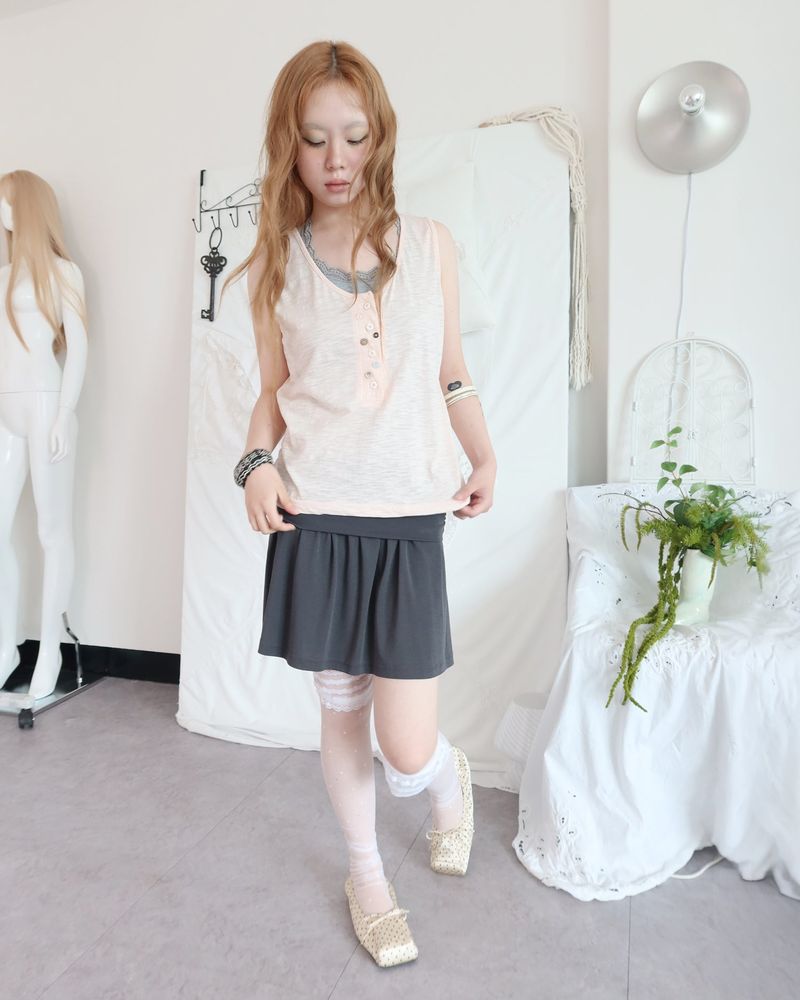 MORE BUTTON SLUB CAMI