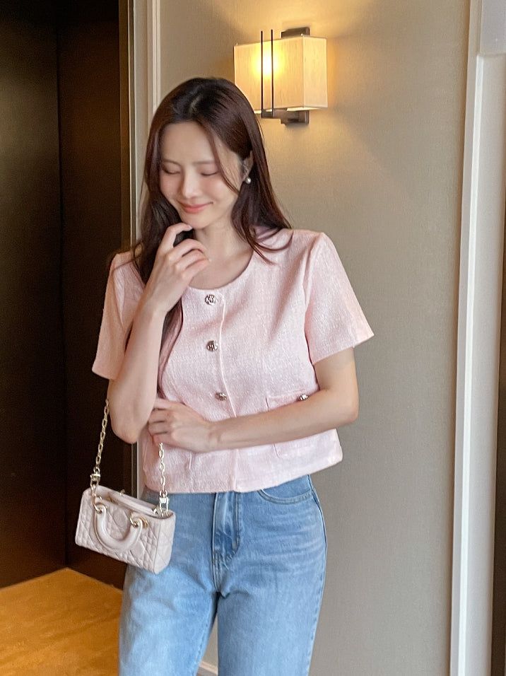 iam mari(アイアム マリ)の「Meble Round Short Sleeve Tweed Jacket(Jackets/Outerwear)」