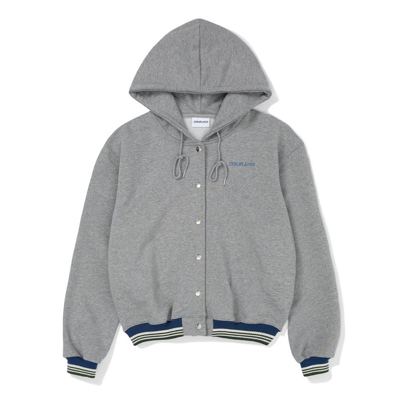 ベースボールフードジャケット/Baseball Hoodie Jacket [GREY]