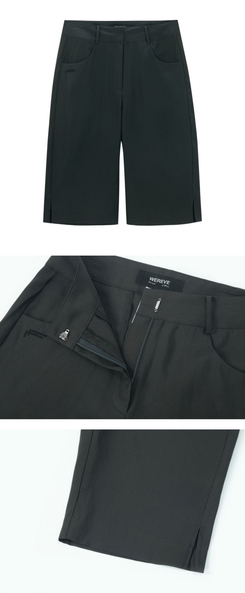 Side-Slit Bermuda pants