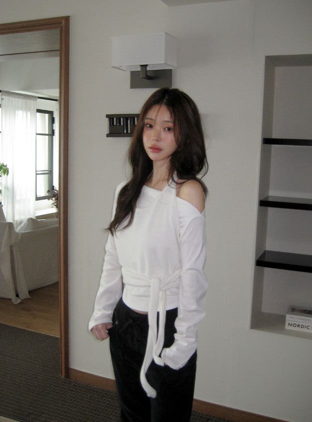 Halter Neck Wrap Knit Bustier (3color)