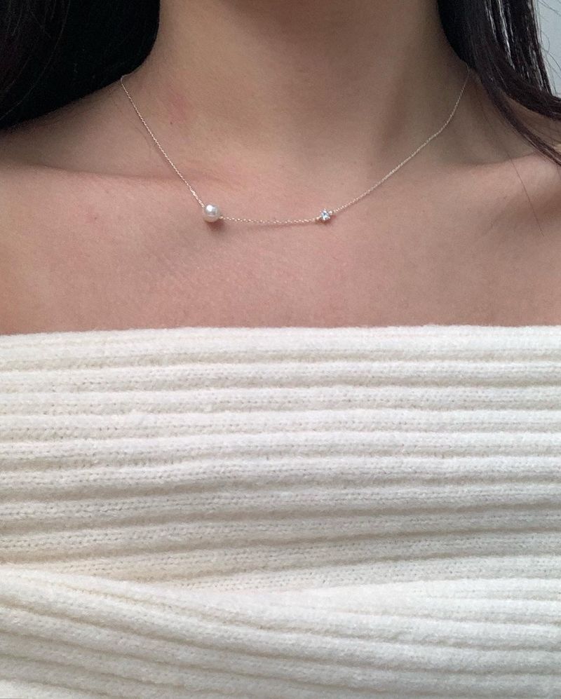 (silver925) パールキュービックネックレス *silver