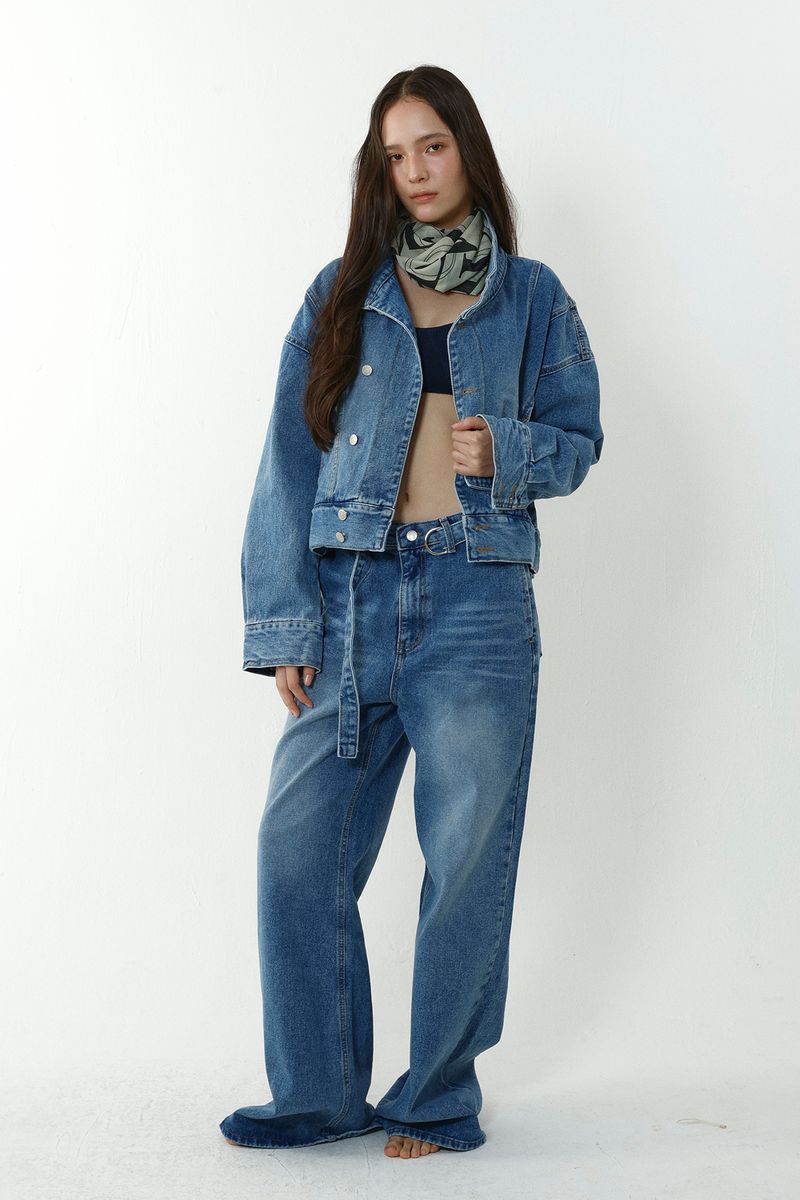 OBLIQUE DENIM JACKET_BLUE