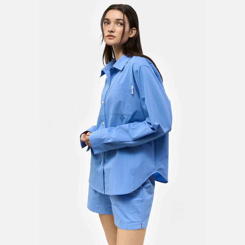 PAPER BUTTON SHIRTS SET_BLUE