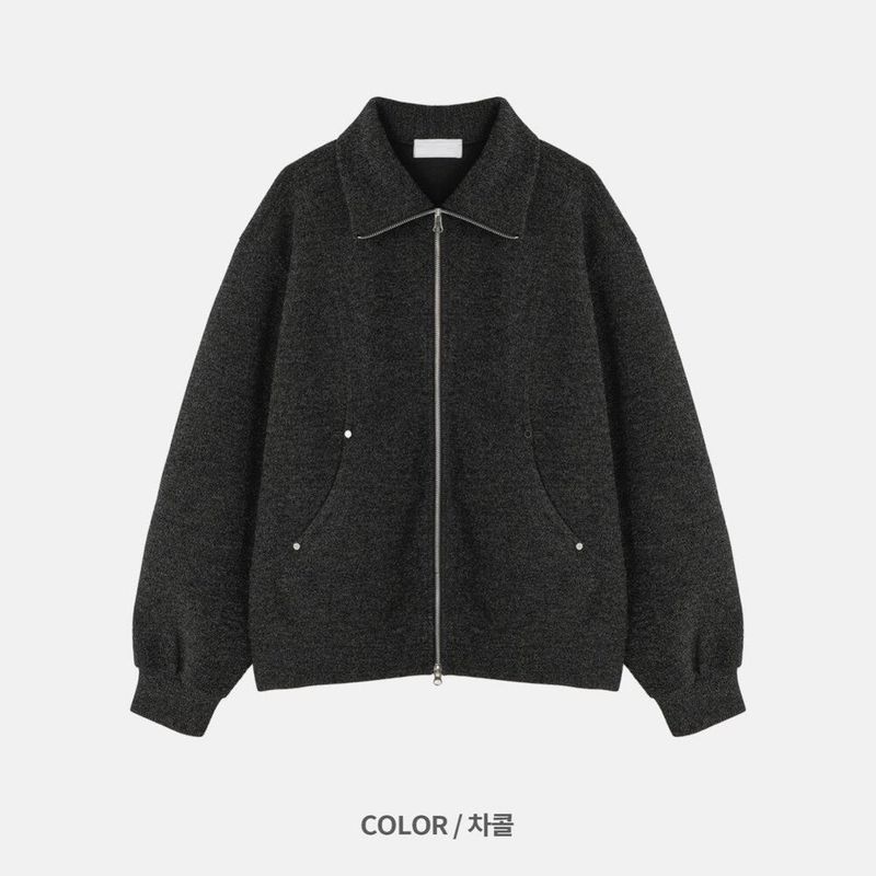 Remind knit zip up