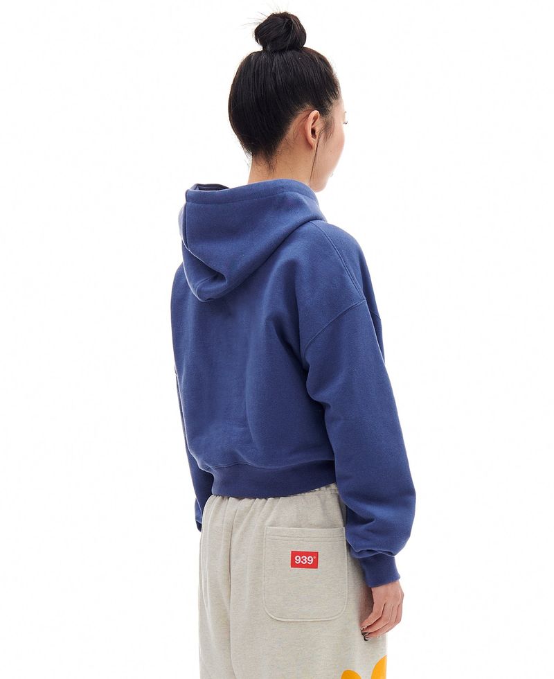 939 LOGO CROP HOOD (BLUE)