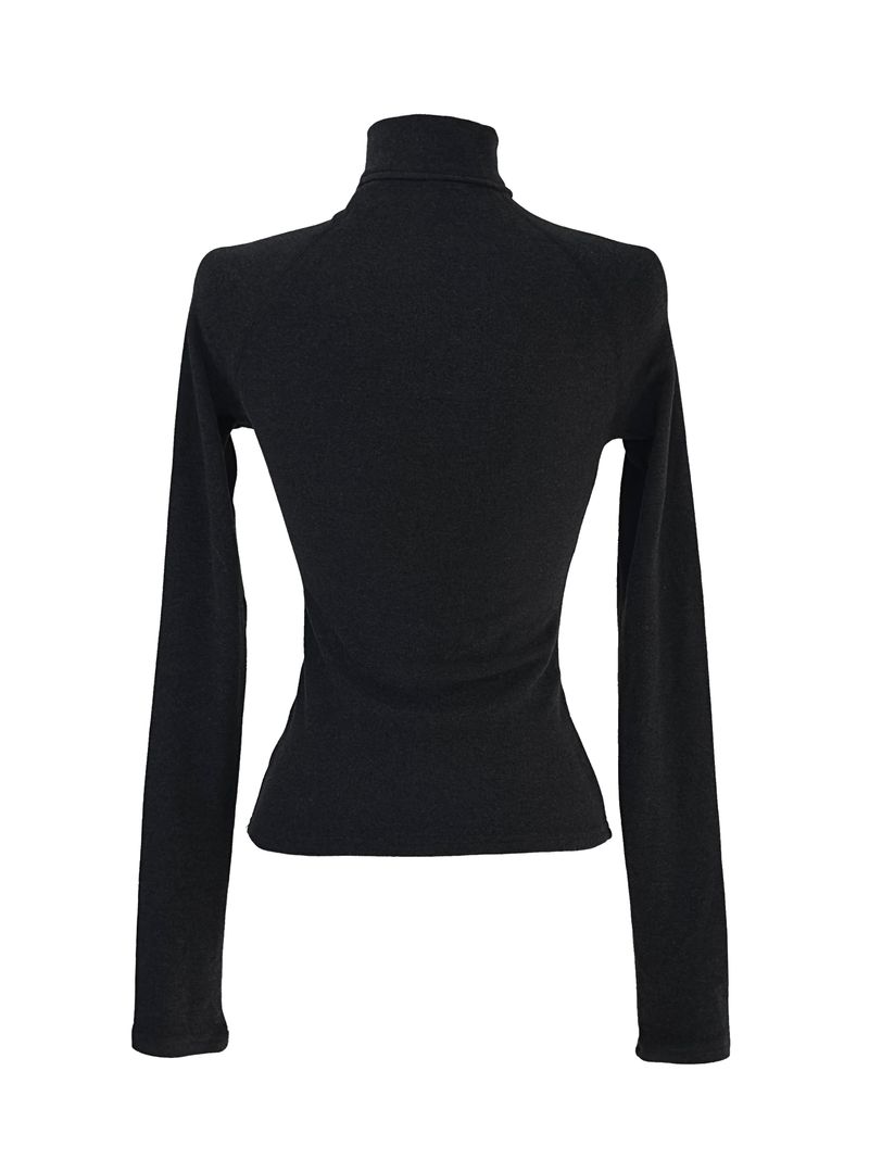 slim half-zip high-neck top (2color)