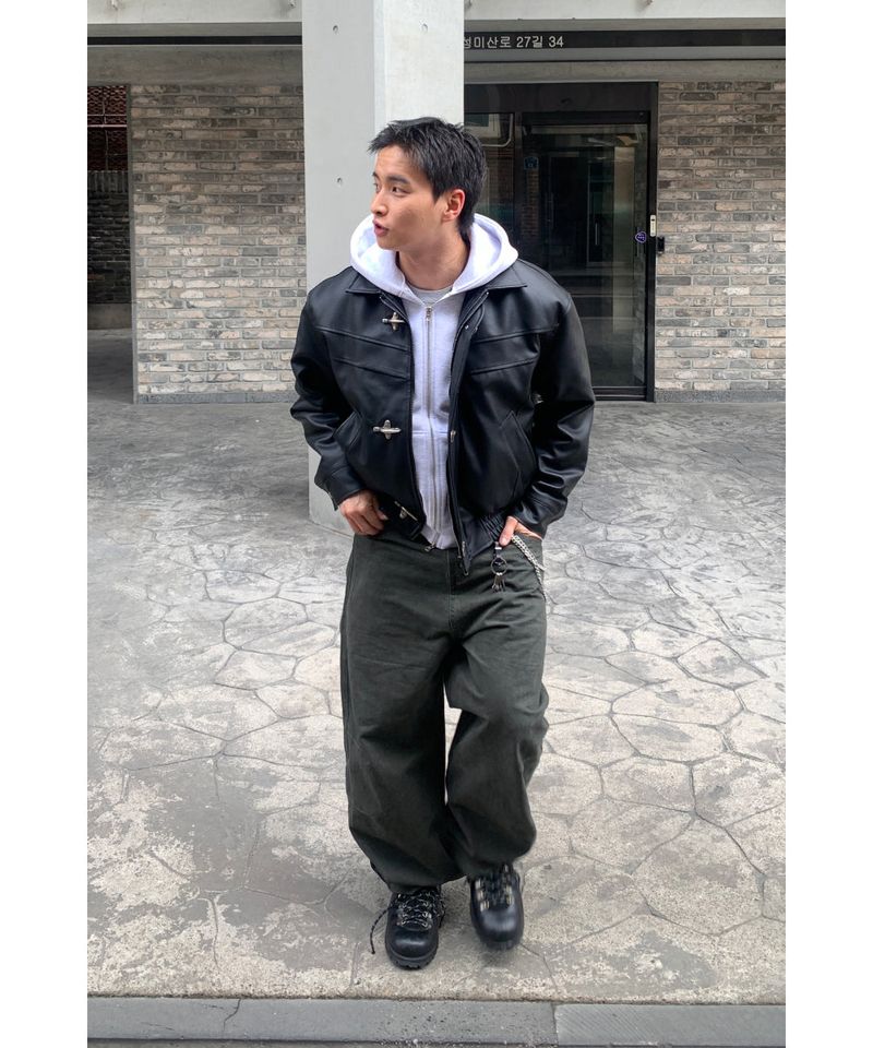 Hook Leather Crop Jacket