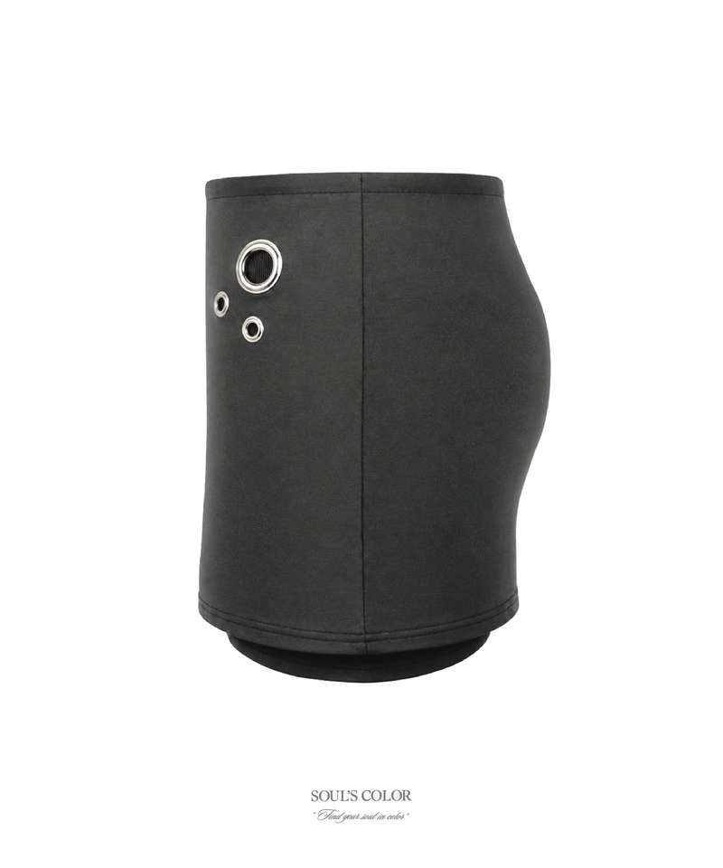 Metal eyelet mini skirt pants (2color)