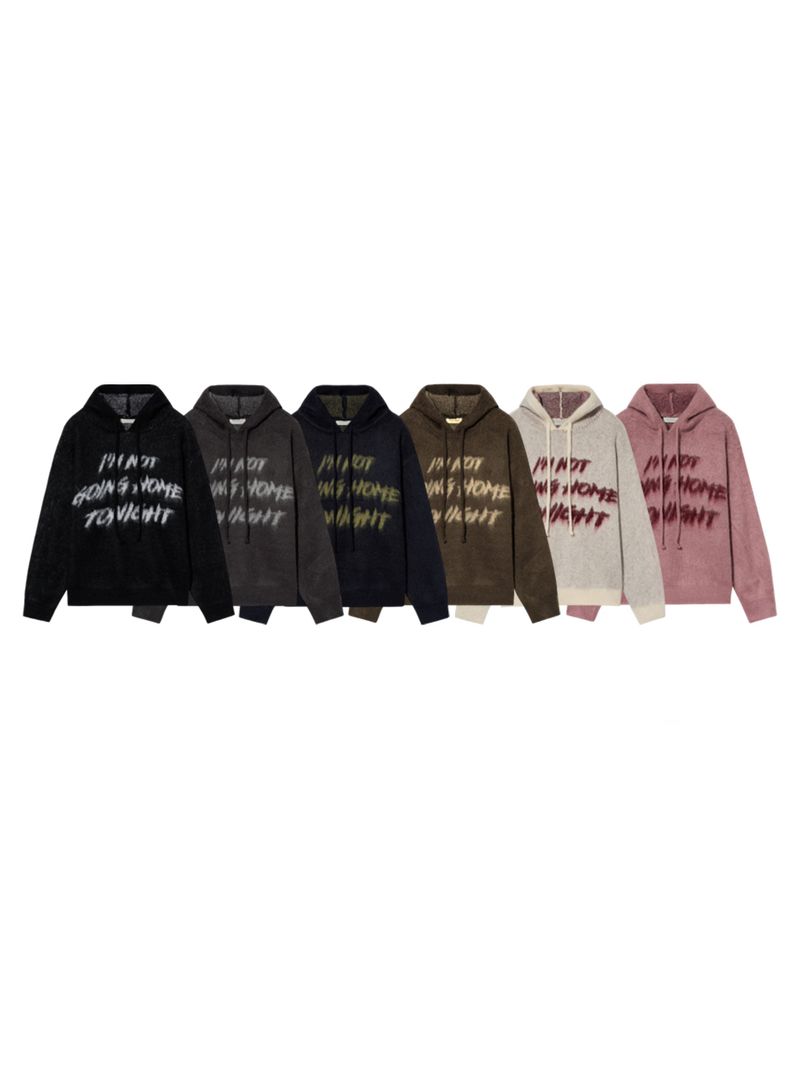 Look lettering brush hood knit