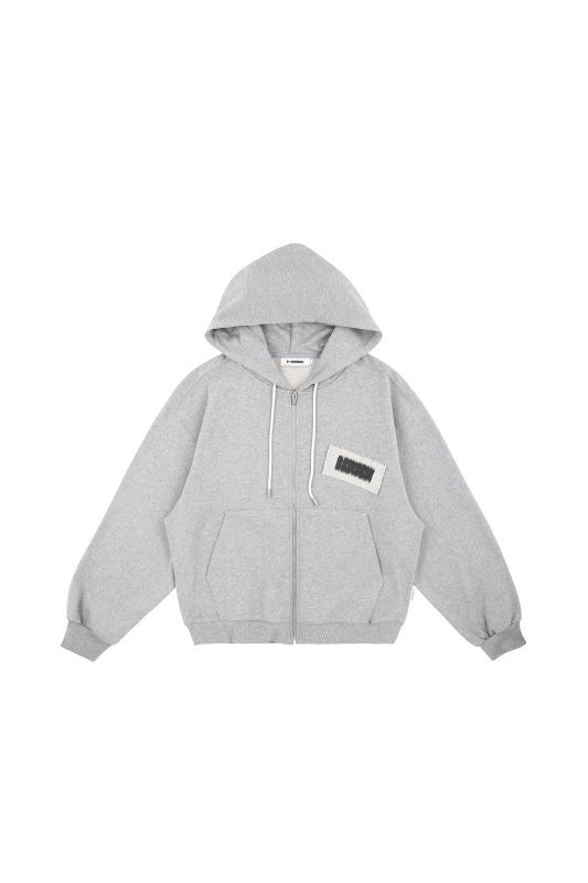 Spray patch hoodie zip-up