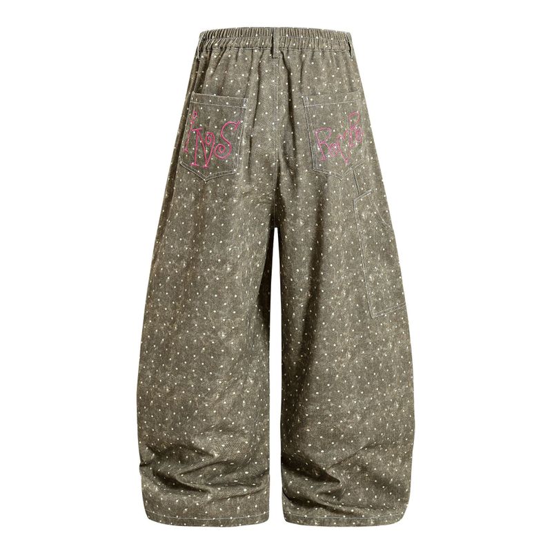 ノエルドットウォッシュドグラフィックワイドパンツ