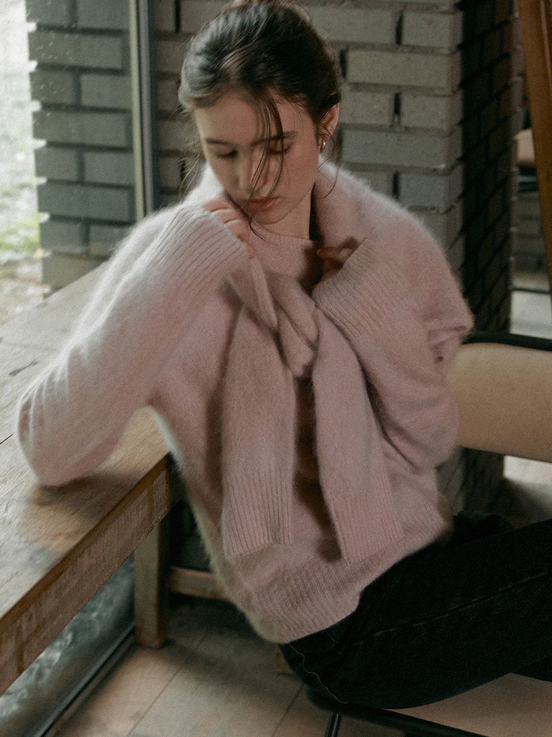MARY cashmere round wholegarment knit