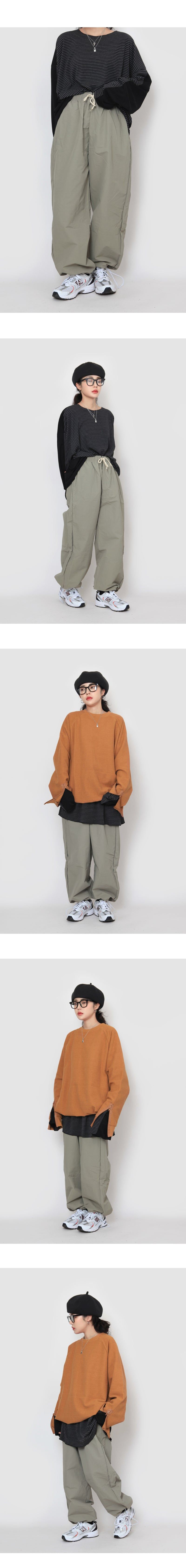 Nylon String Wide Pants