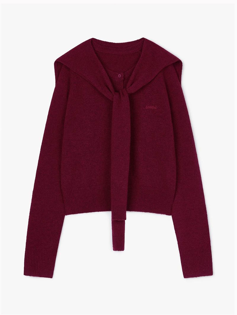 SHAWL SET CARDIGAN (WINE)