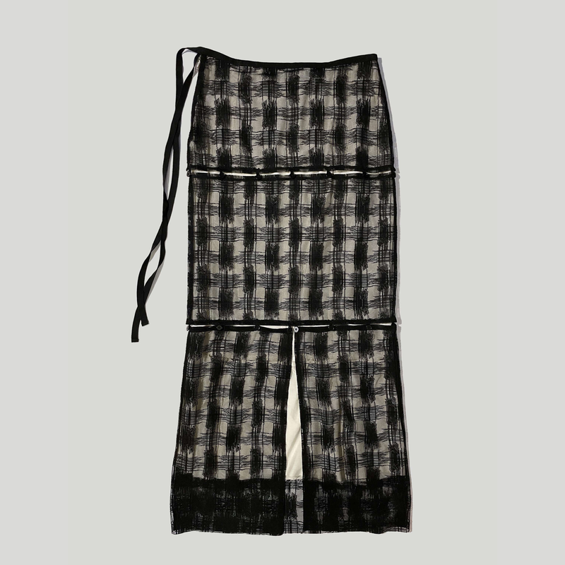 3 LAYERS CHECK SKIRT