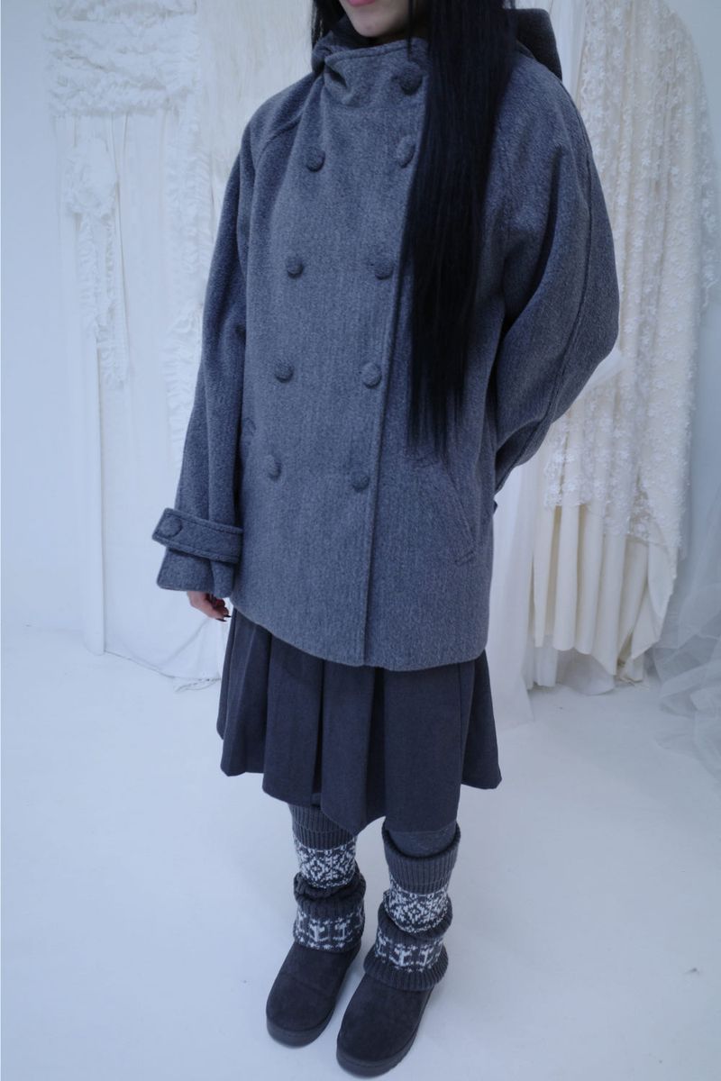 Bonju double half hood coat (2color)