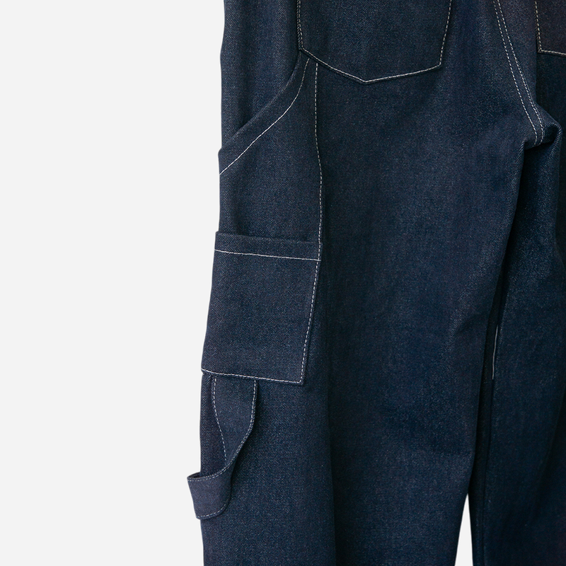 Road napping denim pants