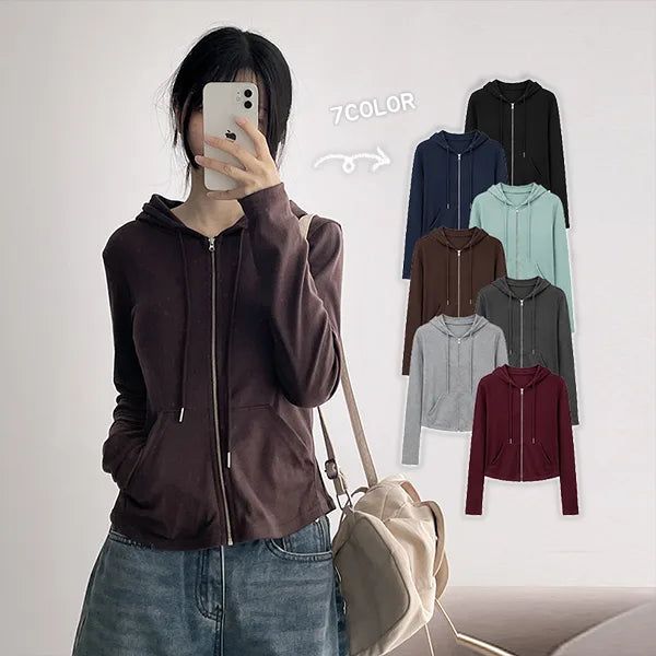 hijjoo（ハイチュー）の「7-Color Slim Fit Hoodie Zip-up (7 colors)（Tops）」