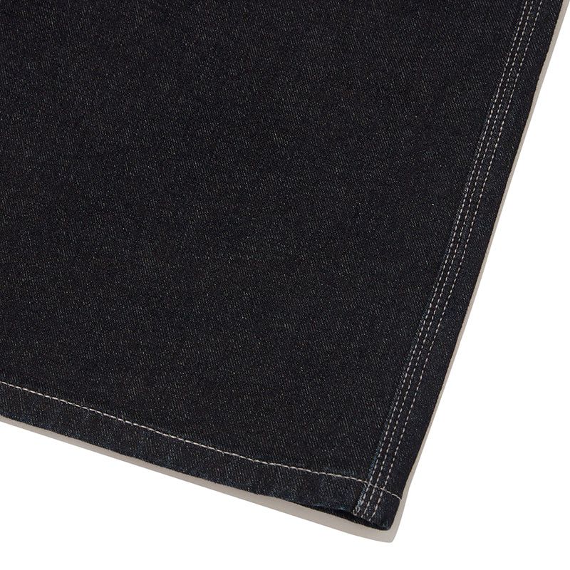 CONTROL WAIST DENIM BERMUDA WIDE PANTS [DARK NAVY]