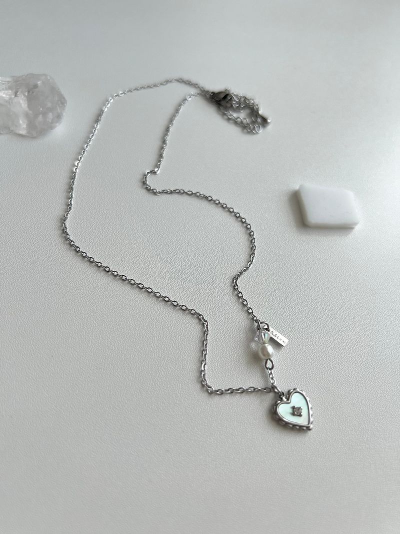jorr innocent mother-of-pearl hearts and beads cubic star wedding look layered necklace