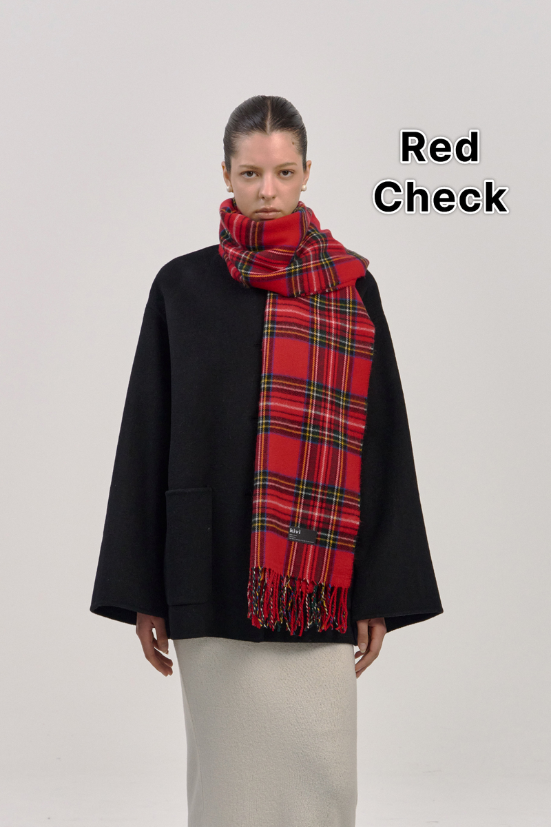 Checked muffler winter scarf (12COLOR)