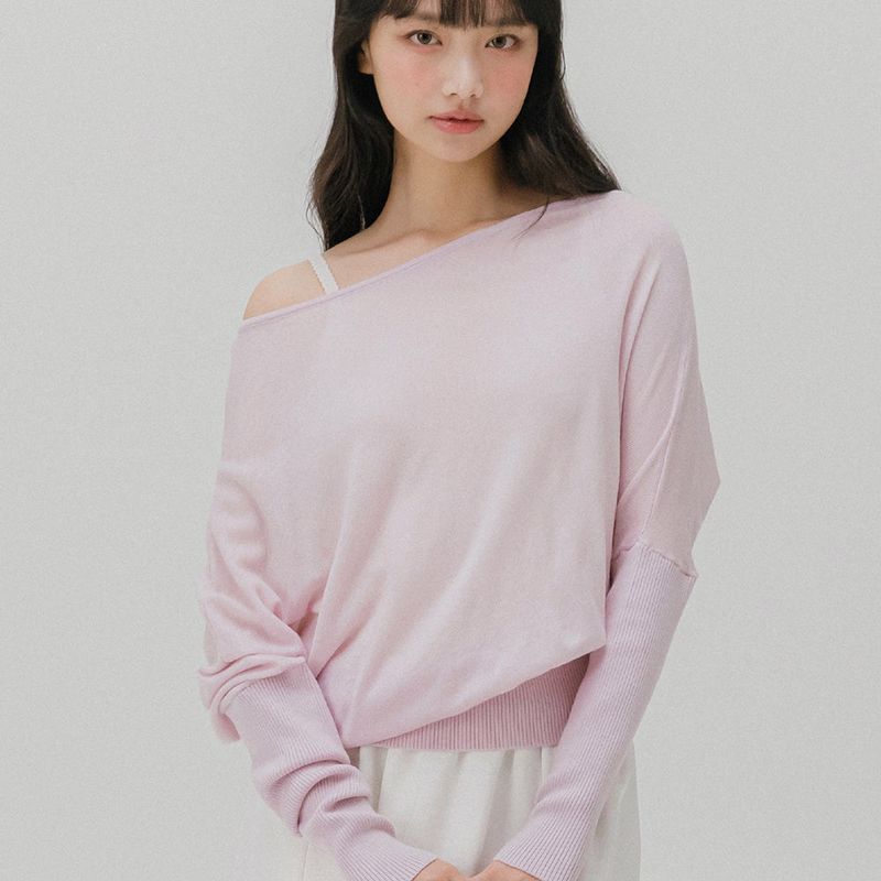 mellotory（メロートリー）の「OFF SHOULDER KNIT TOP (LIGHT VIOLET)（Tops）」