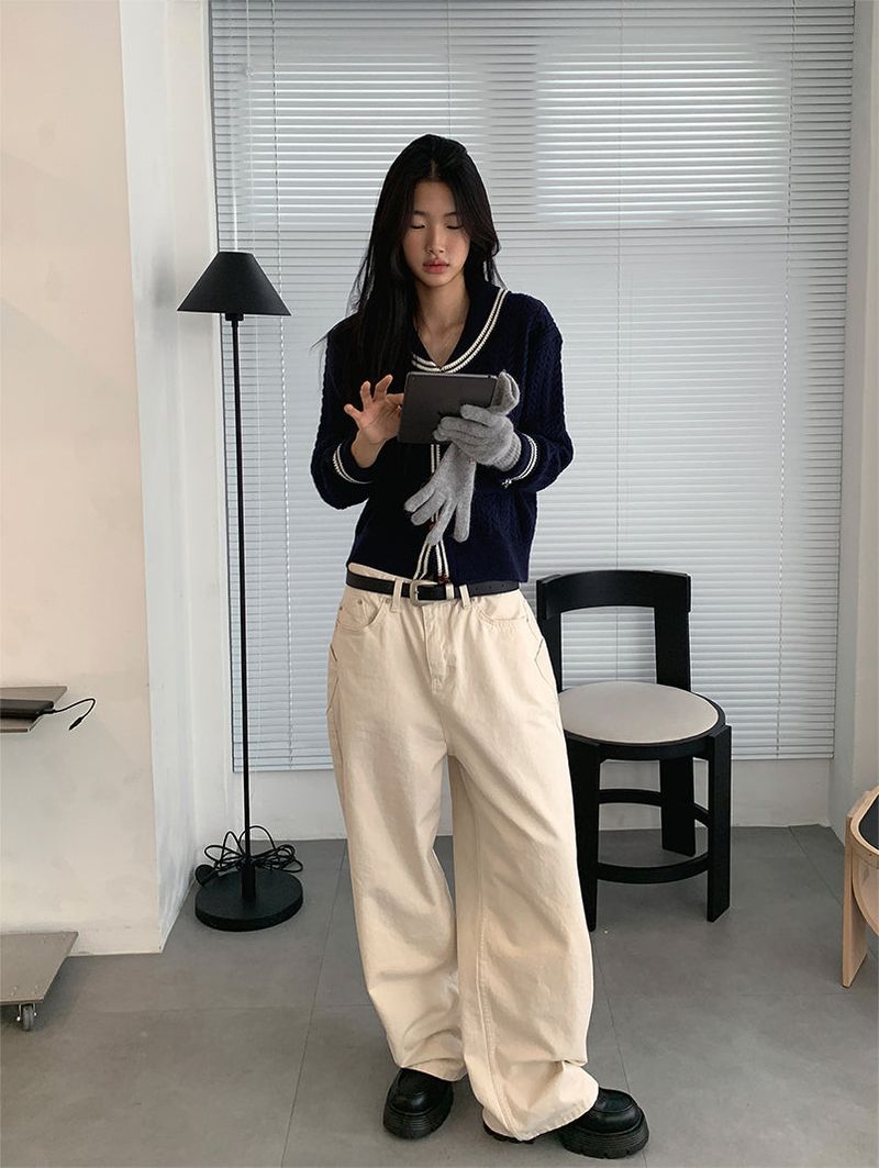 TURN POCKET WIDE COTTON PANTS (2C)