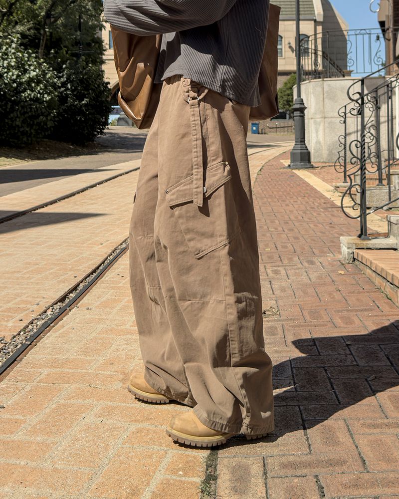 Rawden strap wide cargo pants