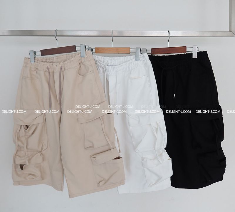 [UNISEX] バミューダカーゴワイドパンツ