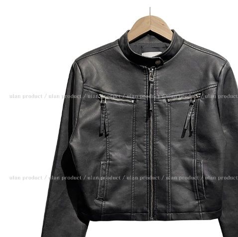 Oul vintage washing biker leather jacket