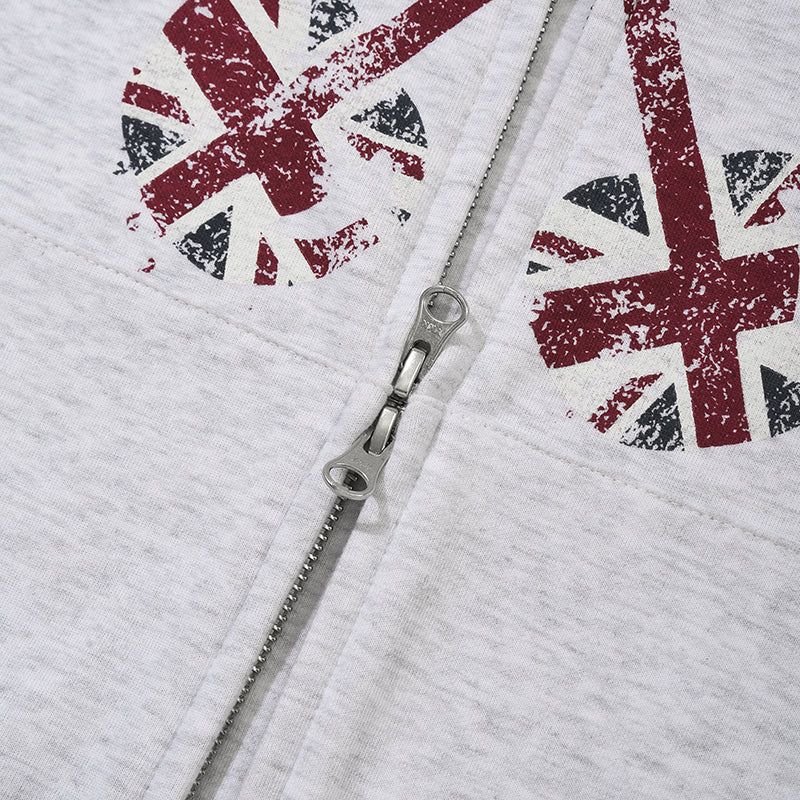 UNION JACK JERSEY ZIP UP [MELANGE GRAY]