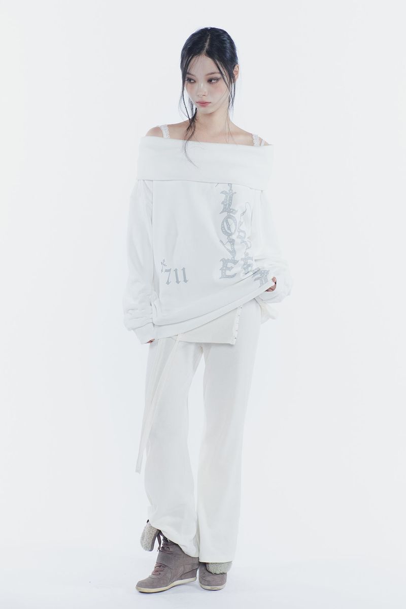 RUBY HOOK LAYERED PANTS cream