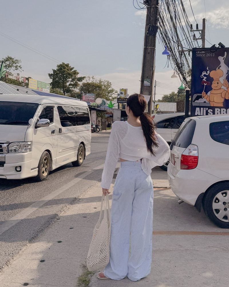 Capo striped wide pants