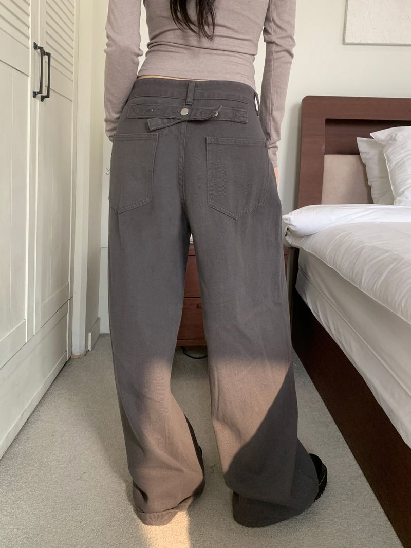 Back Point Bizzo Wide Long Denim Pants
