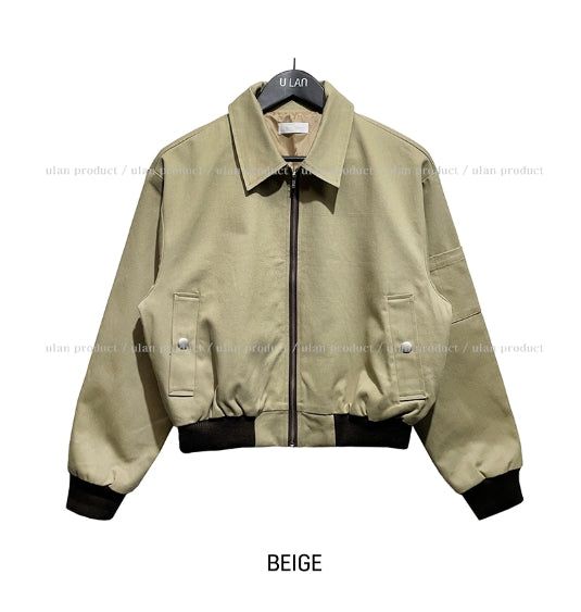 Lilo color matching crop cotton blouson