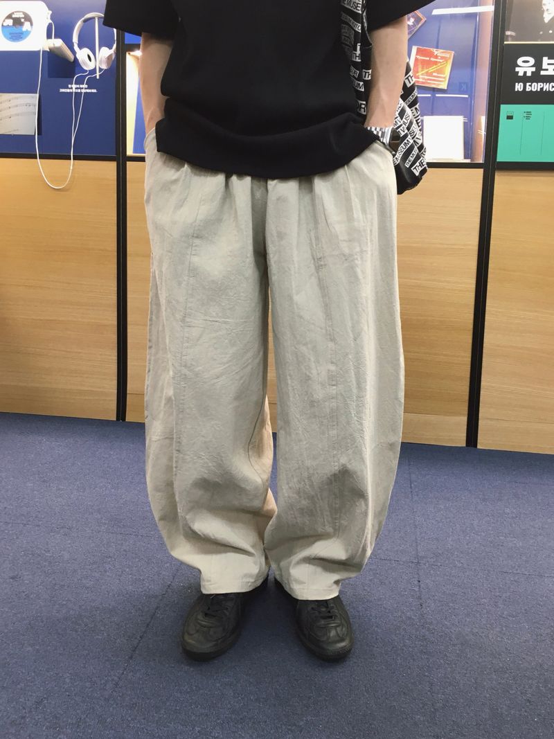 Mono Linen Wide Balloon Pants 4C