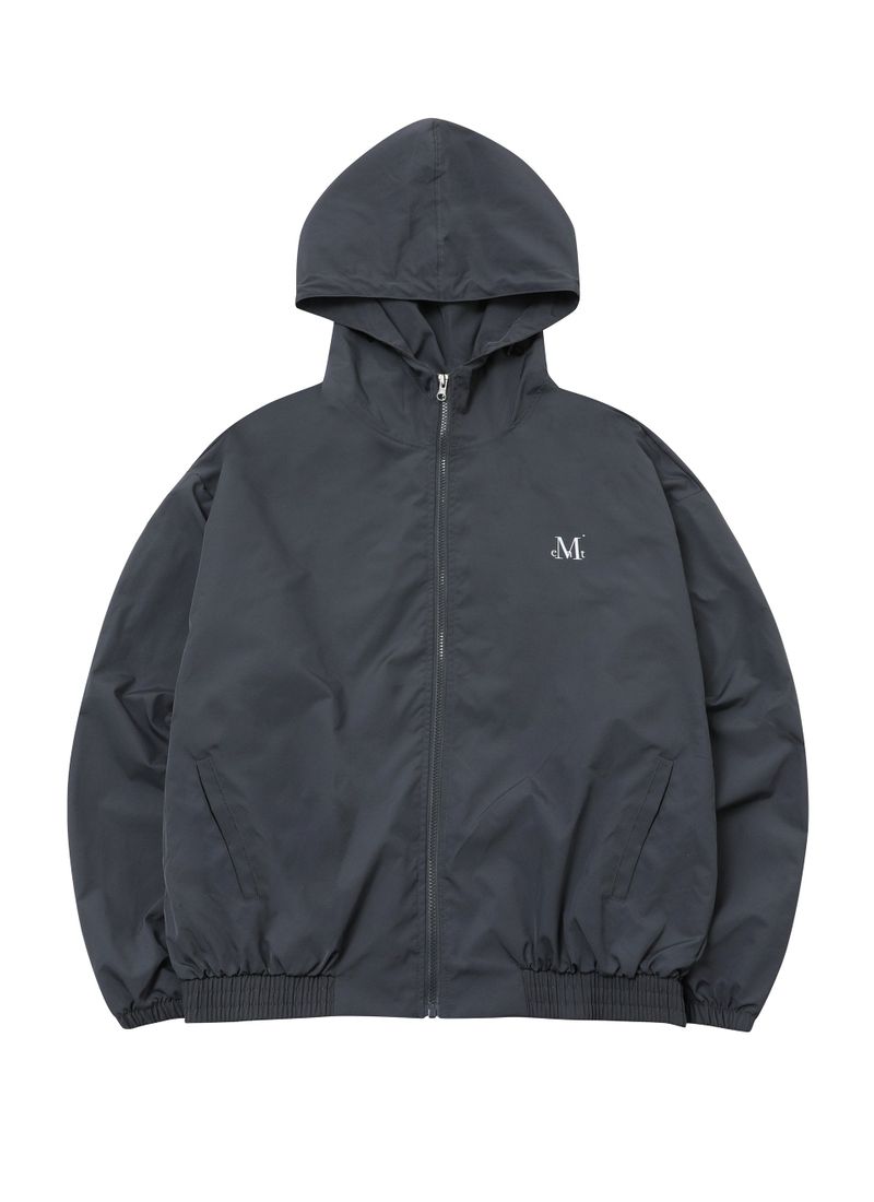 BACK ROUND WINDBREAKER (Black, Charcoal)