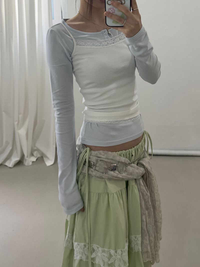 Double Drawstring Tiered Skirt (Bio-washed)