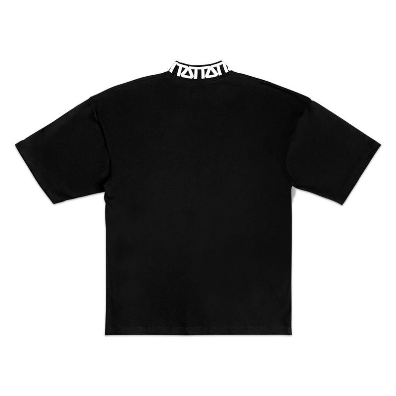 TZ MONOGRAM RIB OVERSIZED TEE - BLACK