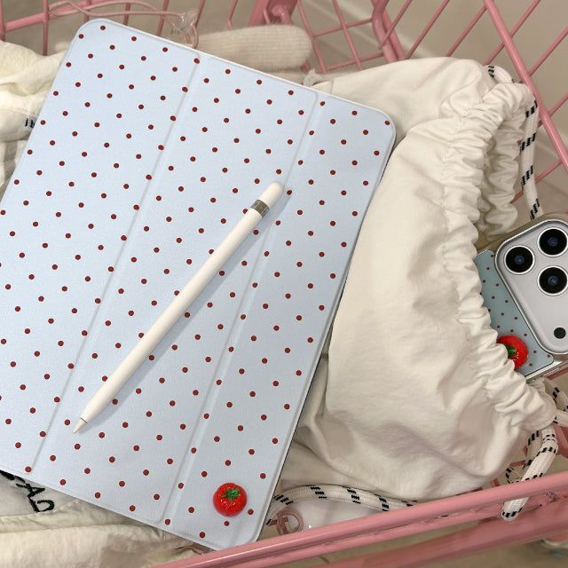 3D TOMATO Blue Dot Pattern iPad Cover Case