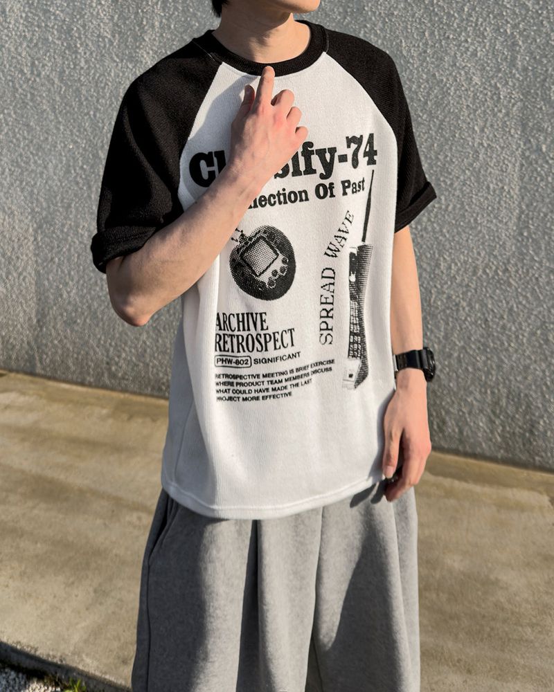 Ragiv Graphic Raglan Knit Short Sleeve