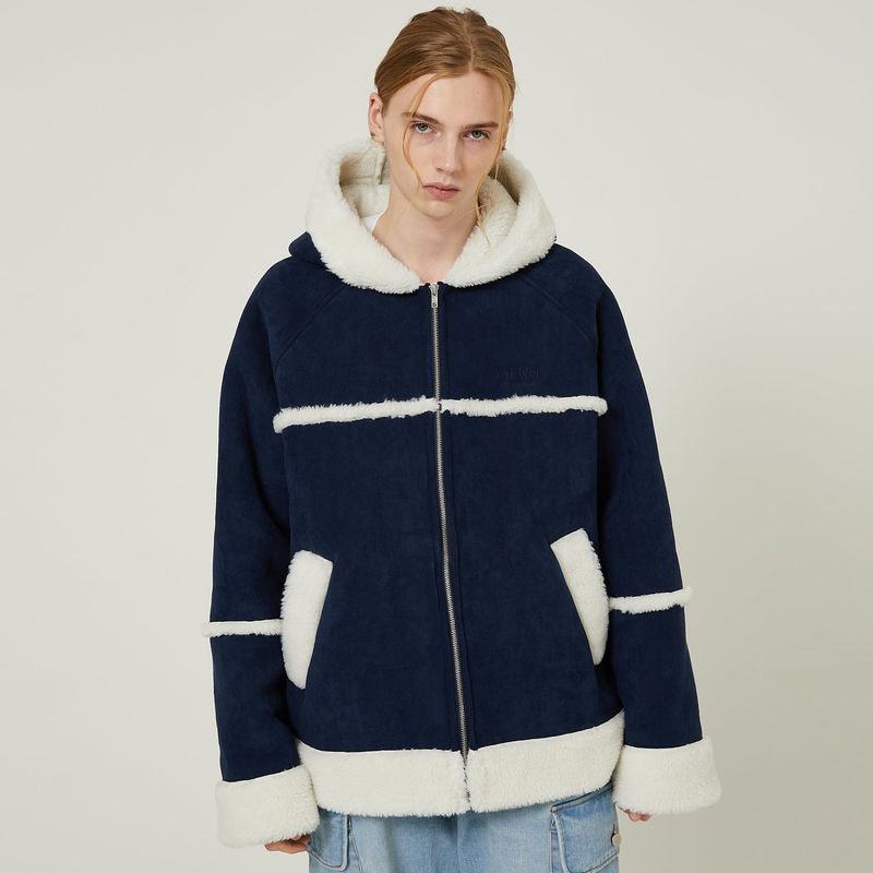 Artificial hooded mustang coat