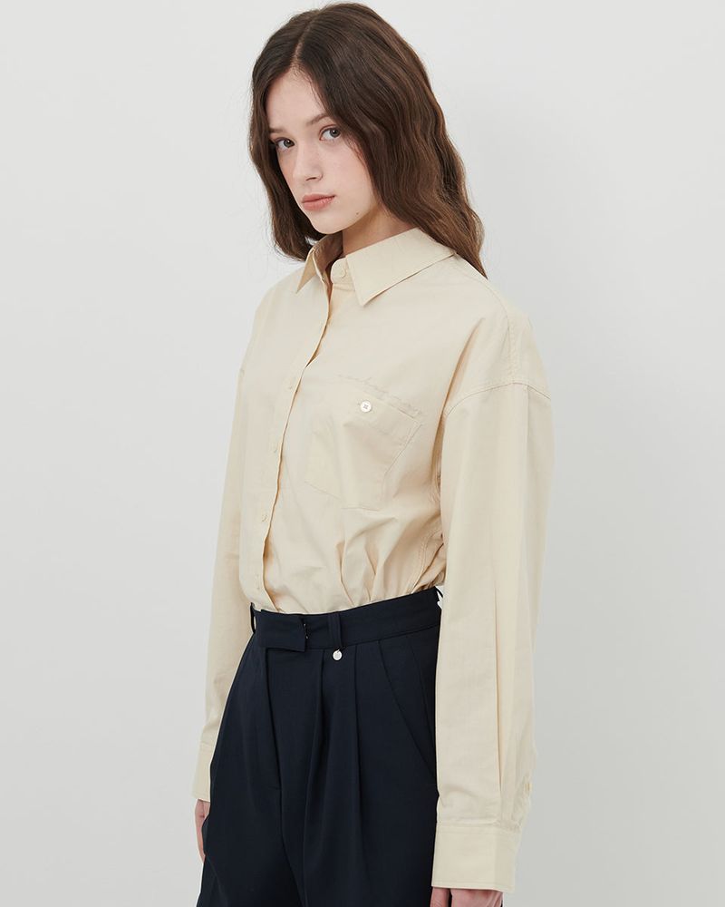 LOGO POPLIN SHIRT [IVORY]