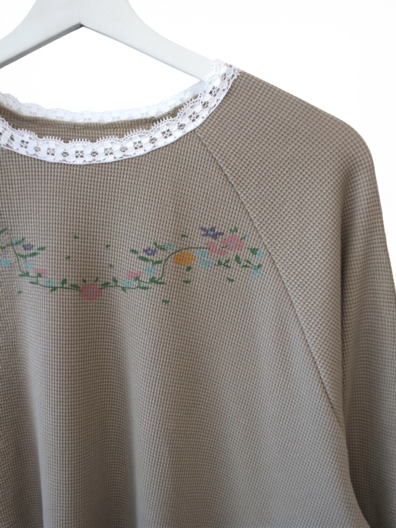 garden waffle lace T