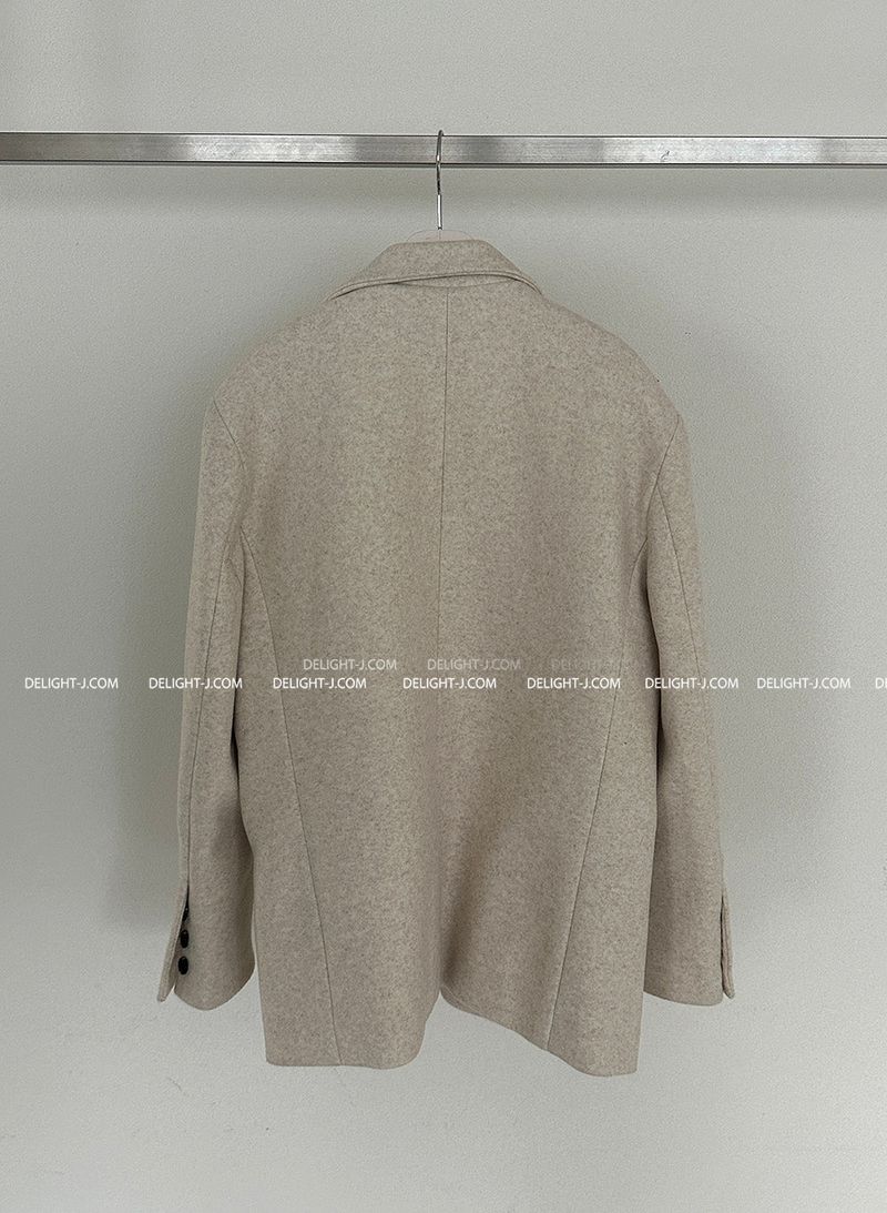 Boxy Oversized Fit Quilted Wool Jacket
