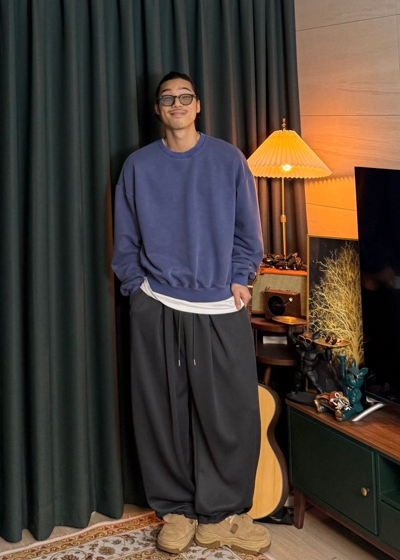 Double-pleated wide string pants 5COLOR
