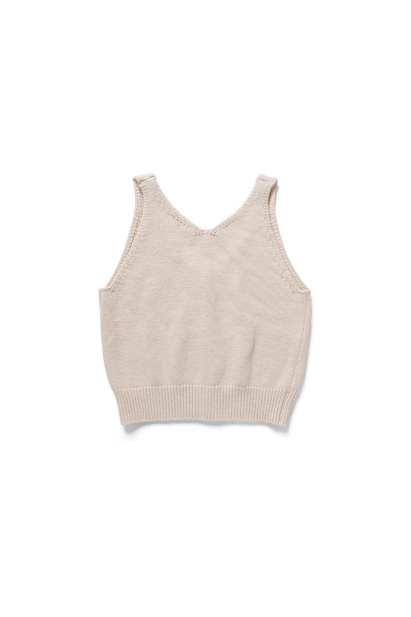 Nuts sleeveless knit_beige